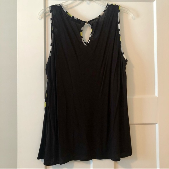 L Apt 9 Black, white, and yellow geometric print tank top - Picture 5 of 6